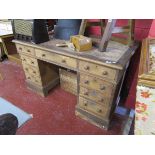 Oak pedestal desk A/F