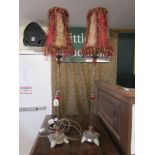 Pair of decorative tall table lamps