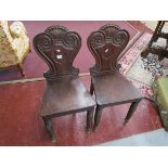 Pair of mahogany Gillows style hall chairs