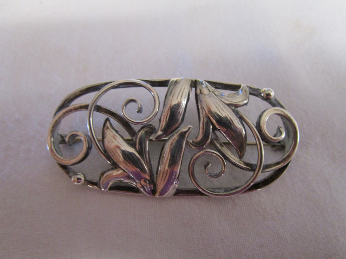 Danish mid century silver brooch by C. A. Christiansen together with a 1930s bug brooch and a - Image 2 of 4