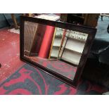 Large Edwardian bevelled glass wall mirror