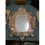 Decorative wall mirror with candle sconces