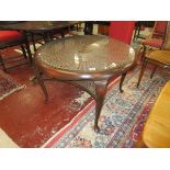 2 tier bergere and glass circular table