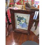 Floral plaque fire screen