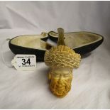 Boxed figural Meerschaum pipe