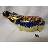 Royal Crown Derby Hippo with gold stopper and box