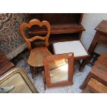 Sheesham wood mirror, stool & Victorian dining chair