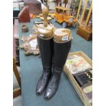 Pair of riding boots with treen trees