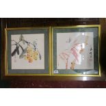 Pair of Oriental pen & ink drawings