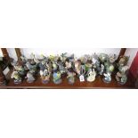 Shelf of 40 'The Country Bird Collection' figures