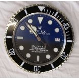 Rolex advertising clock with sweeping hand
