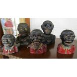 5 Golly cast iron money boxes