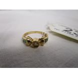 18ct baguette emerald & diamond ring