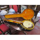 Good quality 5 string banjo in case by Kyoto