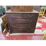 Georgian mahogany chest of 2 over 3 drawers with original handles