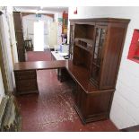 Large L shaped cabinet desk plus filing cabinet