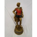 Spelter figure of 'Vasco de Gama' in original paint (Height 63cm)