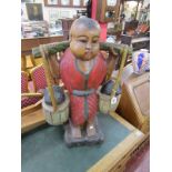 Carved wood Oriental figure of gentleman