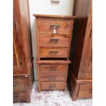 2 Sheesham wood bedside 3 drawer cabinets