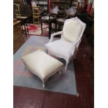 French style armchair with leg rest
