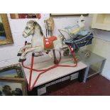 2 rocking horses to include Tri-Ang, hobby horse & child's pram