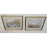 Pair of watercolours - Devon landscapes (indestinct signatures)
