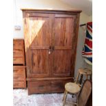 Large fitted Sheesham wood wardrobe