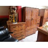 Sheesham wood chest of drawers and wardrobe