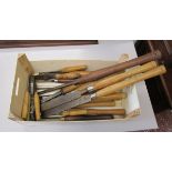 Box of wood turning chisels