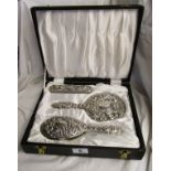 Silver cased dressing table set