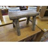 Small antique oak stool