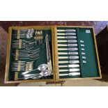 Oak cased canteen of cutlery by Mappin & Webb