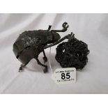Metal dung beetle sculpture from Zimbabwe