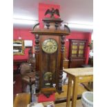 Victorian mahogany wall clock in good working order