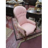 Fine Victorian upholstered rocking chair
