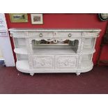 Large marble top and painted credenza