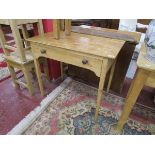 Early pine table with drawer