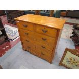 Edwardian satin-walnut chest of 2 over 3 drawers