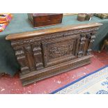 Early carved oak overmantle