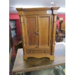 Victorian pitch pine apprentice piece or miniature press cupboard