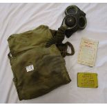 WWII Gas mask with 'Anti-Gas' ointments etc