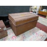 Large tin trunk