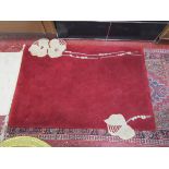 Good quality unusual thick wool rug