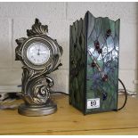 Clock & Tiffany style lamp