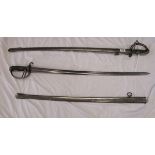 Pair of Portuguese mounted artillery trooper swords