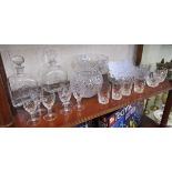 Shelf of glassware