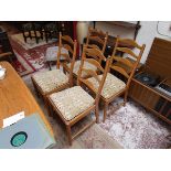 Set of 4 blonde elm Ercol dining chairs