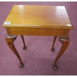 Small mahogany table on ball & claw feet