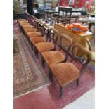 Set of 10 Victorian balloon back chairs