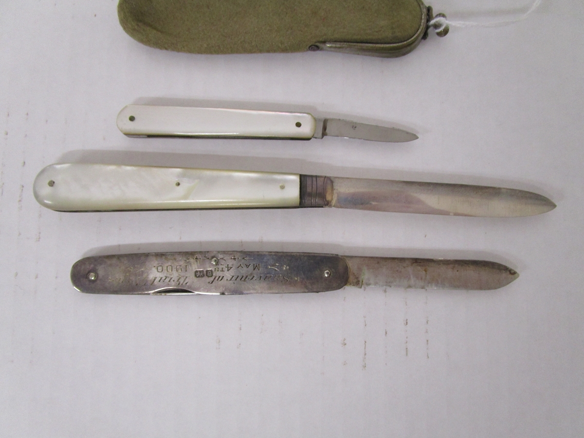 Collection of silver fruit knives - Image 2 of 9